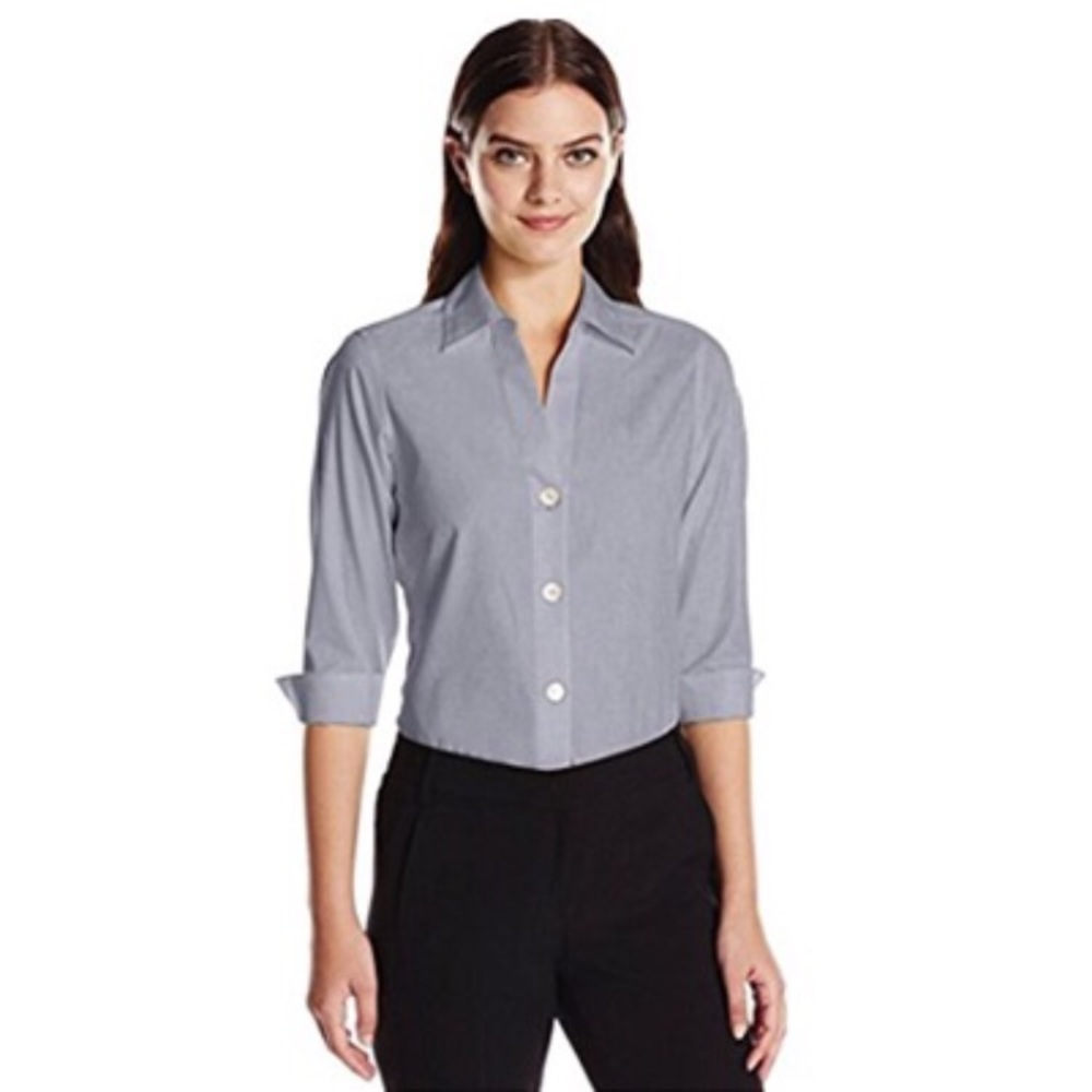 Foxcroft 3/4 Non-Iron Fitted Button-Down